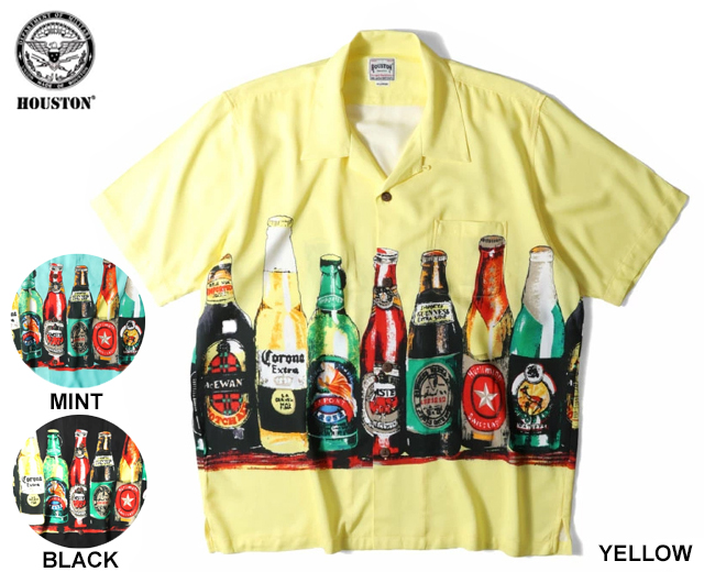HOUSTON ビール柄 ボーリングシャツ／ヒューストン 刺繍 アロハシャツ 楽天市場】HOUSTON 半袖シャツ ボーリングシャツ 半袖 メンズ