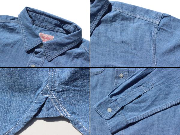 【20%OFF】BIG MIKE ビッグマイク 長袖 シャンブレーシャツ ワークシャツ アメカジ 102015300