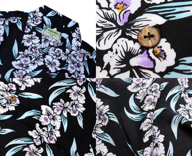 KAMEHAMEHA カメハメハ アロハシャツ Nu Orchid オーキッド 蘭