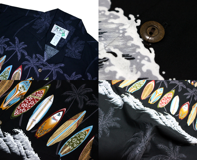 KY'S アロハシャツ Surf Board Chest Band サーフボード ハワイ製