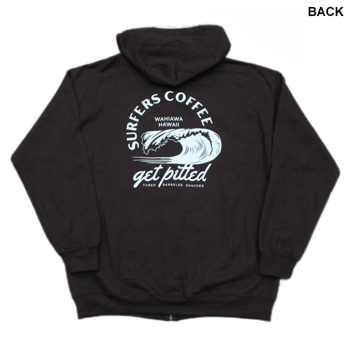 サーファーズコーヒー ジップアップスウェットパーカー 