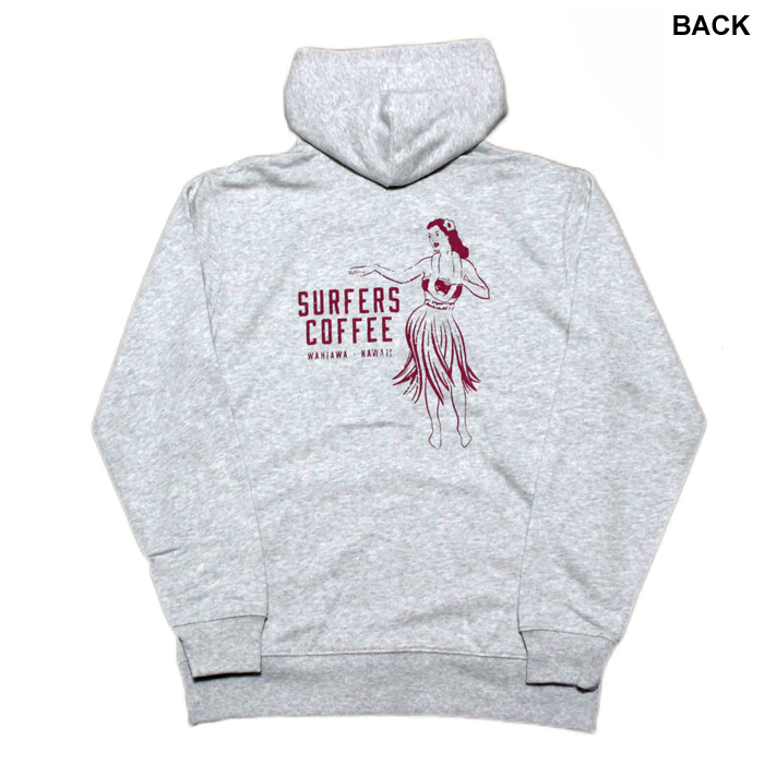 サーファーズコーヒー ジップアップスウェットパーカー 
