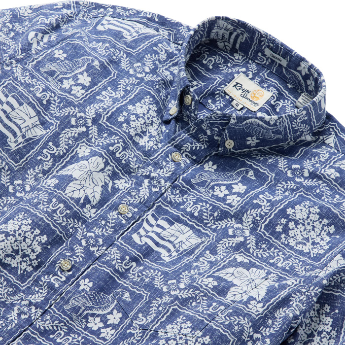 Reyn Spooner レインスプーナー 長袖 アロハシャツ ラハイナセーラー L