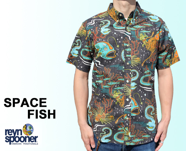 Reyn Spooner/レインスプーナー アロハシャツ 深海魚 SPACE FISH