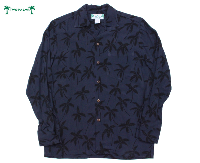 アロハブロッサム aloha 伏せ blossam パームツリー 黒 青 アロハシャツ