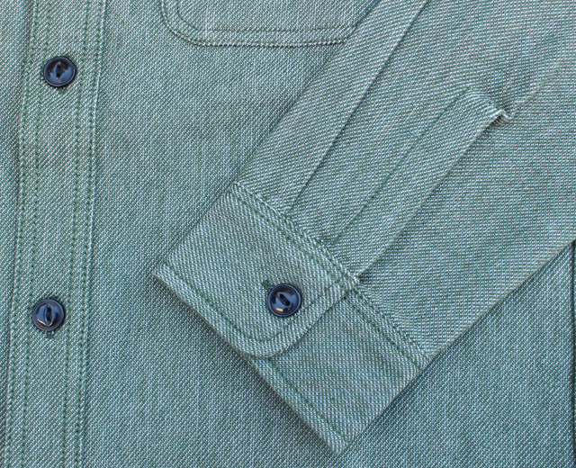 HOUSTON/ヒューストン ソリッドビエラワークシャツ 無地 緑 グリーン 40334 「SOLID VIYELLA WORK SHIRTS」