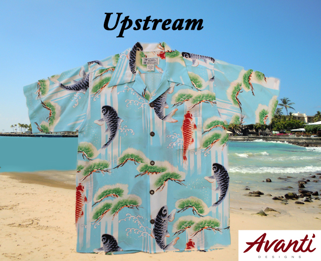 AVANTI/アヴァンティ アロハシャツ 和柄 鯉 シルク アップストリーム 「Upstream」