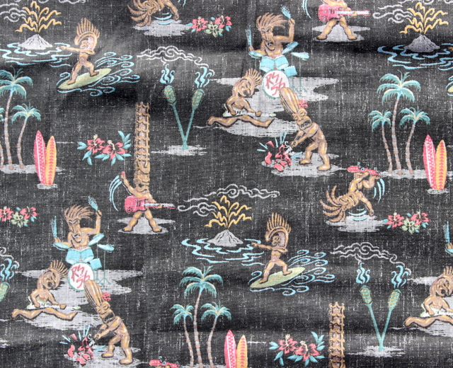 Amazon.com: Reyn Spooner Tapa Tiki Button Front Hawaiian